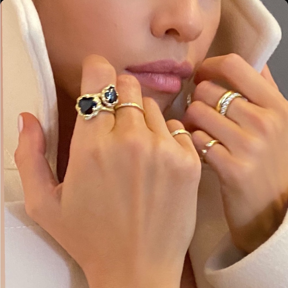 LOGAN HOLLOWELL ONE OF A KIND QUEEN RING ONYX HEART